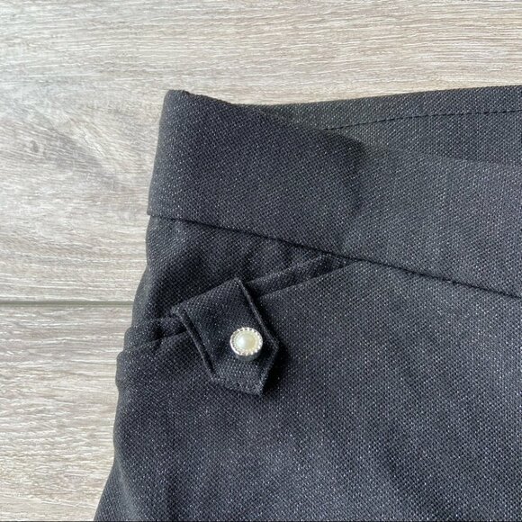 89th Madison Shiny Metallic Pearls Button Accents Pull  On Pants - Picture 7 of 12